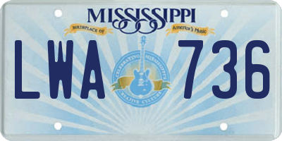 MS license plate LWA736