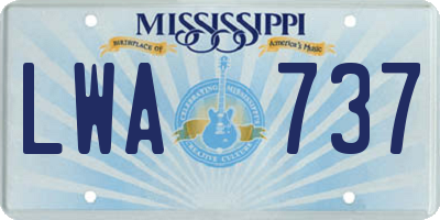 MS license plate LWA737