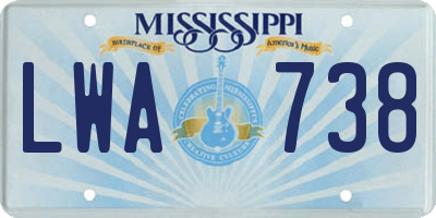MS license plate LWA738