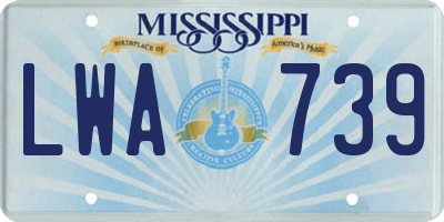 MS license plate LWA739