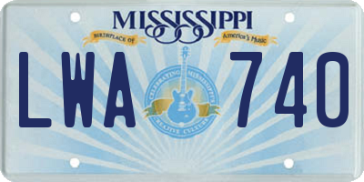 MS license plate LWA740