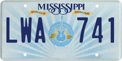 MS license plate LWA741