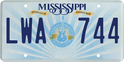 MS license plate LWA744