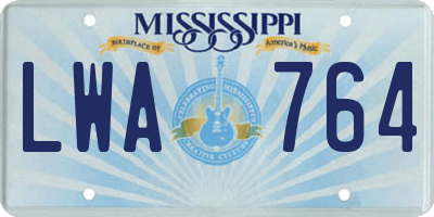 MS license plate LWA764