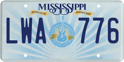 MS license plate LWA776