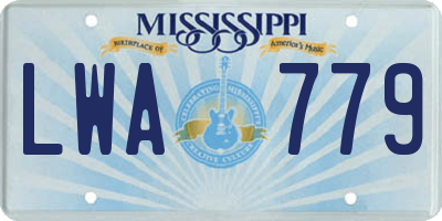 MS license plate LWA779