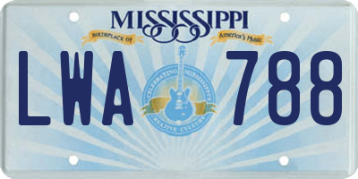 MS license plate LWA788