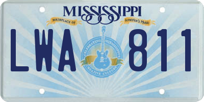 MS license plate LWA811