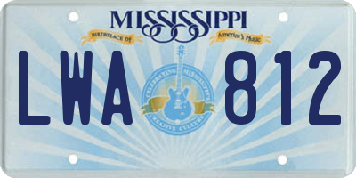 MS license plate LWA812