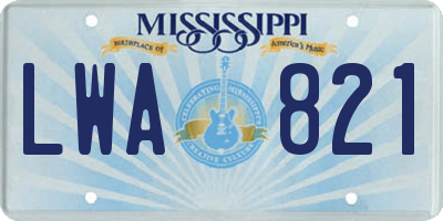 MS license plate LWA821