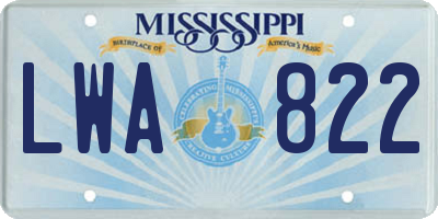 MS license plate LWA822