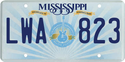 MS license plate LWA823