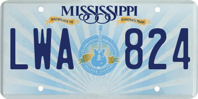 MS license plate LWA824