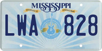 MS license plate LWA828