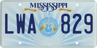 MS license plate LWA829