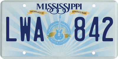 MS license plate LWA842