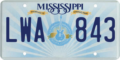 MS license plate LWA843