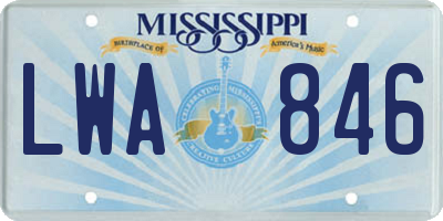 MS license plate LWA846