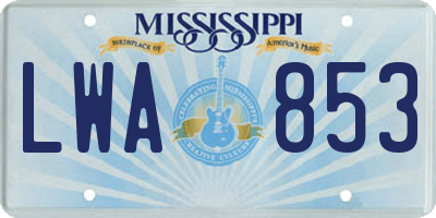 MS license plate LWA853