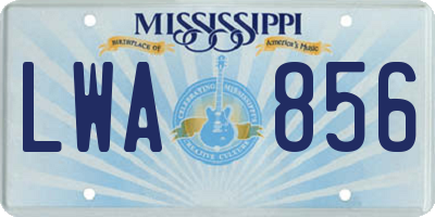 MS license plate LWA856