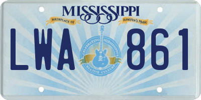 MS license plate LWA861