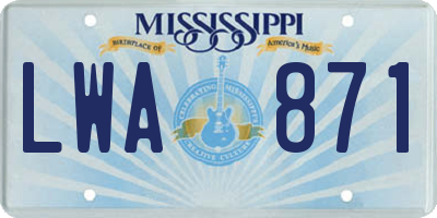 MS license plate LWA871