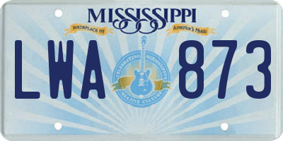 MS license plate LWA873