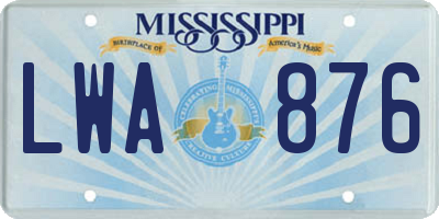 MS license plate LWA876