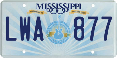 MS license plate LWA877