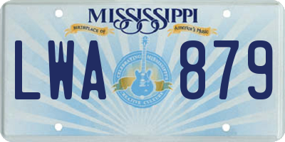 MS license plate LWA879