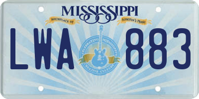 MS license plate LWA883