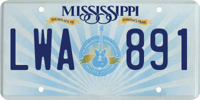 MS license plate LWA891