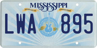 MS license plate LWA895
