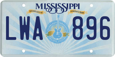 MS license plate LWA896