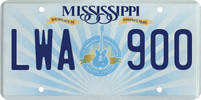 MS license plate LWA900