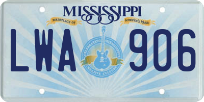 MS license plate LWA906