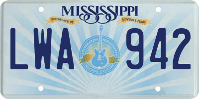 MS license plate LWA942