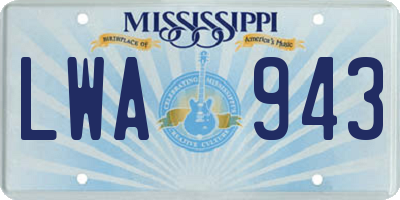 MS license plate LWA943