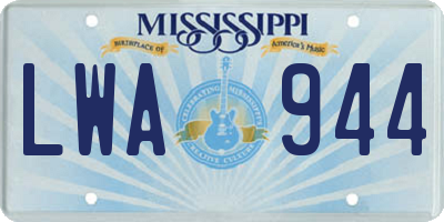 MS license plate LWA944