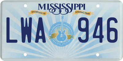 MS license plate LWA946