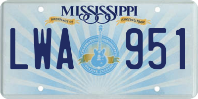 MS license plate LWA951