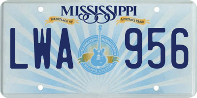 MS license plate LWA956