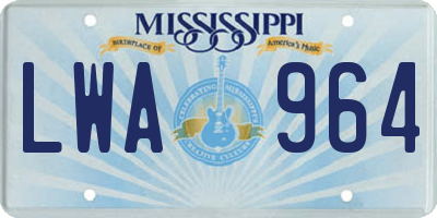 MS license plate LWA964