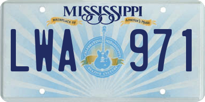 MS license plate LWA971