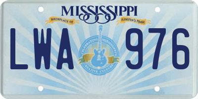MS license plate LWA976