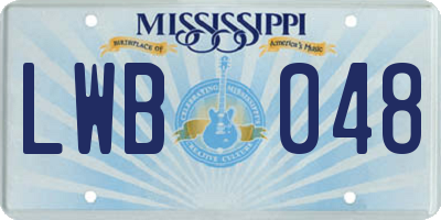 MS license plate LWB048