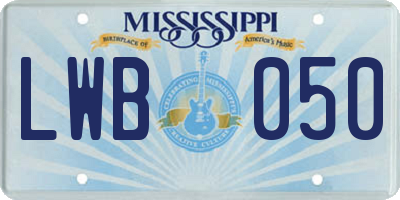 MS license plate LWB050