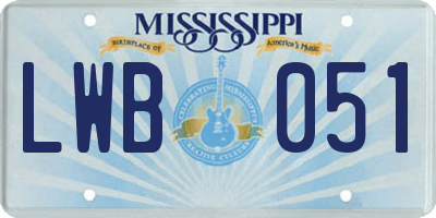 MS license plate LWB051