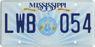 MS license plate LWB054