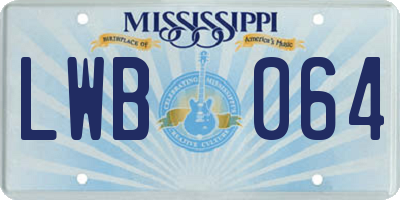 MS license plate LWB064